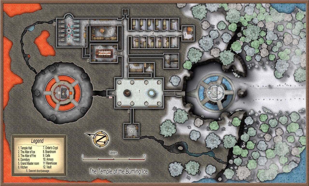 Nibirum Map: temple of the burning ice by AleD
