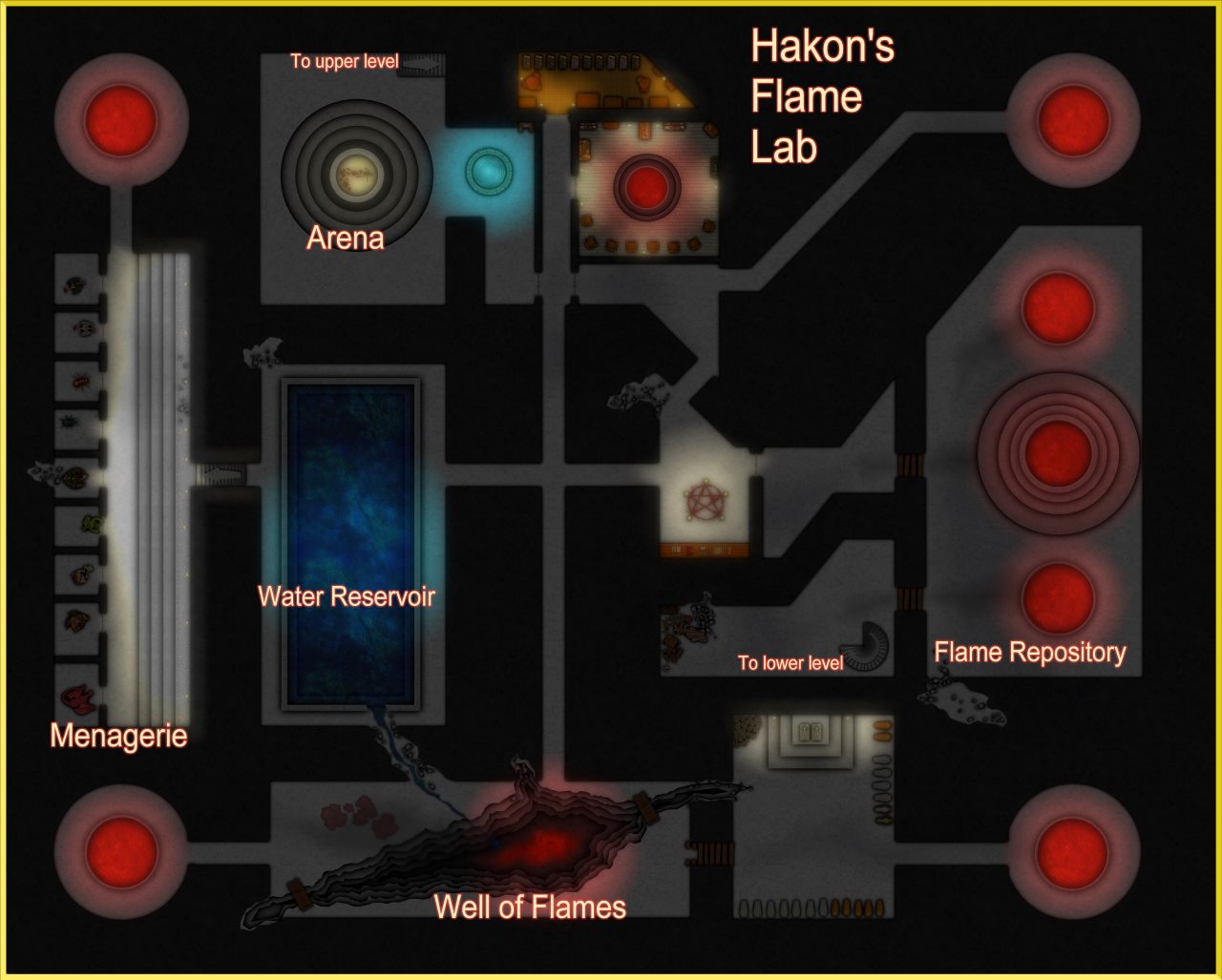 Nibirum Map: temple of the unholy dungeon level 11 - Hakon's Flame Lab by Linda Böckstiegel