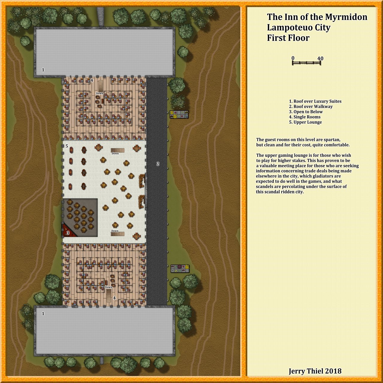 Nibirum Map: The Inn of the Myrmidon First Floor by Jerry Thiel