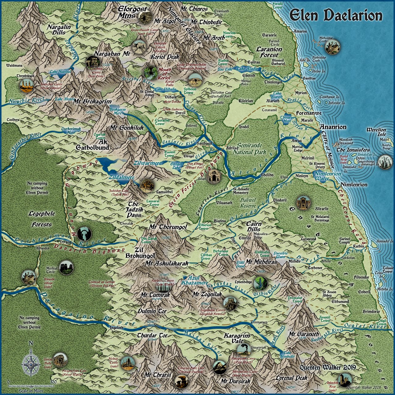 Nibirum Map: elen daelarion - ancient realms by Quenten Walker