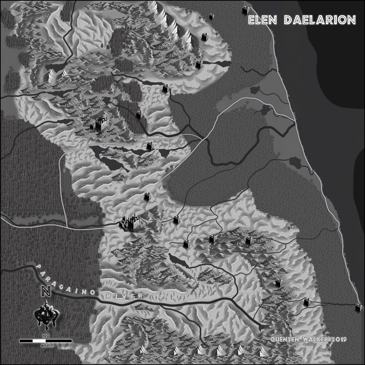 Nibirum Map: elen daelarion - fantasy illustration by Quenten Walker