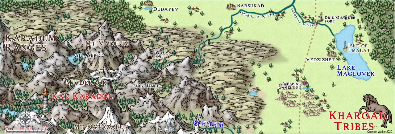 Nibirum Map: kal karadol and lake maglovek by Quenten Walker
