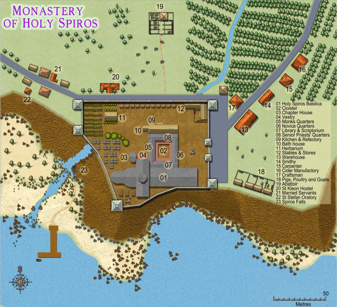Nibirum Map: spiros monastery environs by Quenten Walker
