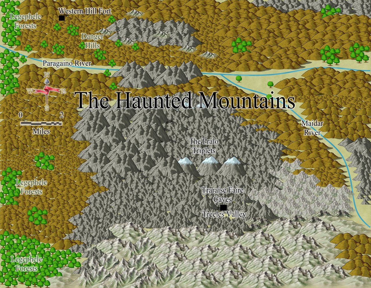 Nibirum Map: the haunted mountains region by JimP