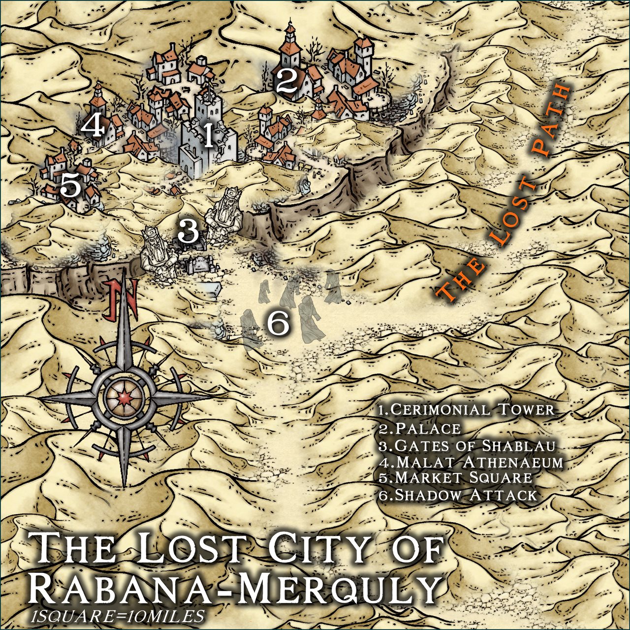 Nibirum Map: lost city of rabana-merquly by Ricko Hasche