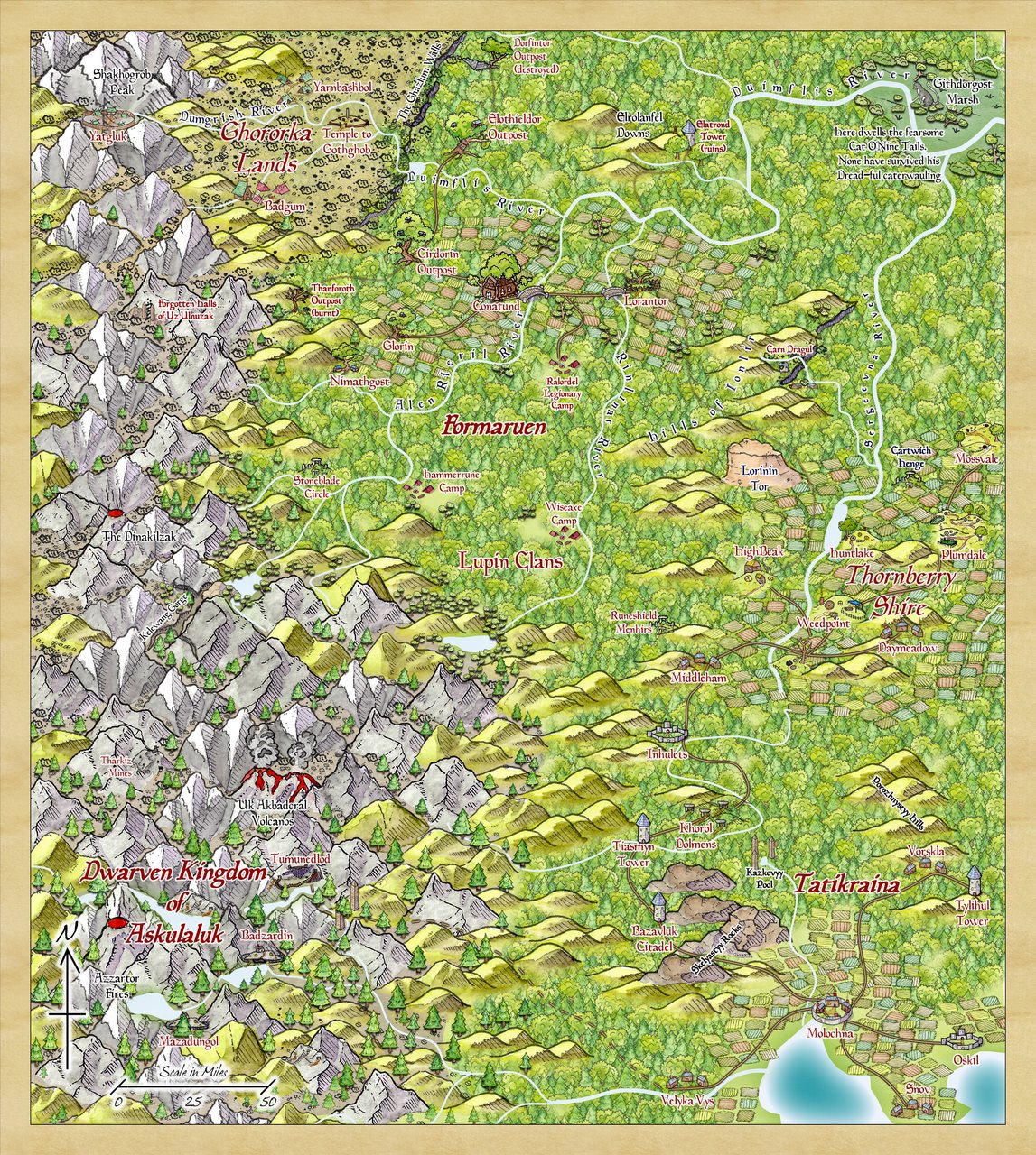Nibirum Map: ne arum nur highlands by Quenten Walker