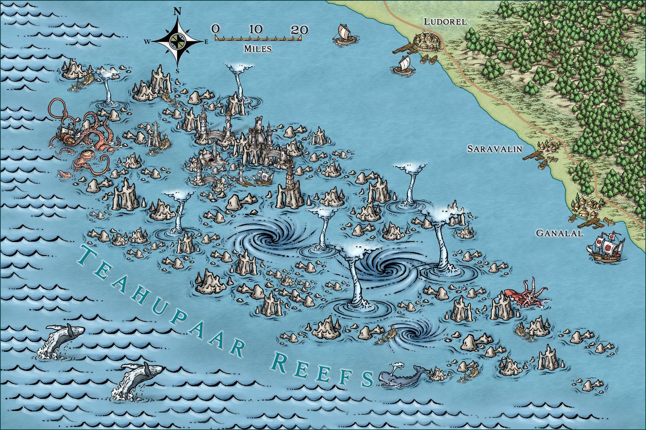 Nibirum Map: teahupaar reefs by Ricko Hasche