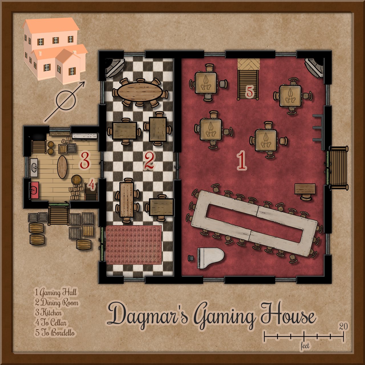 Nibirum Map: dagmar's gaming house by Quenten Walker