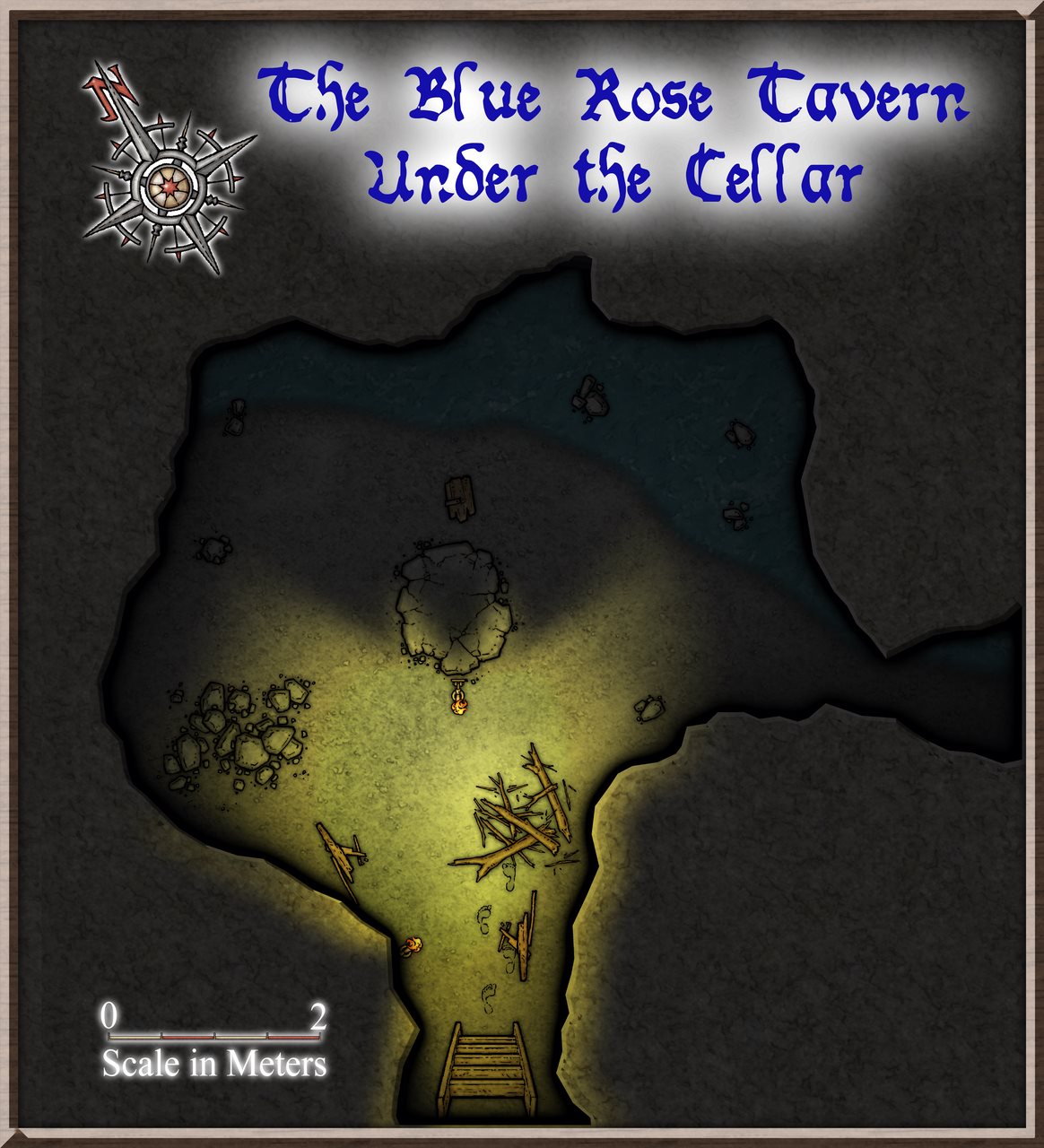 Nibirum Map: blue rose tavern cave by AleD