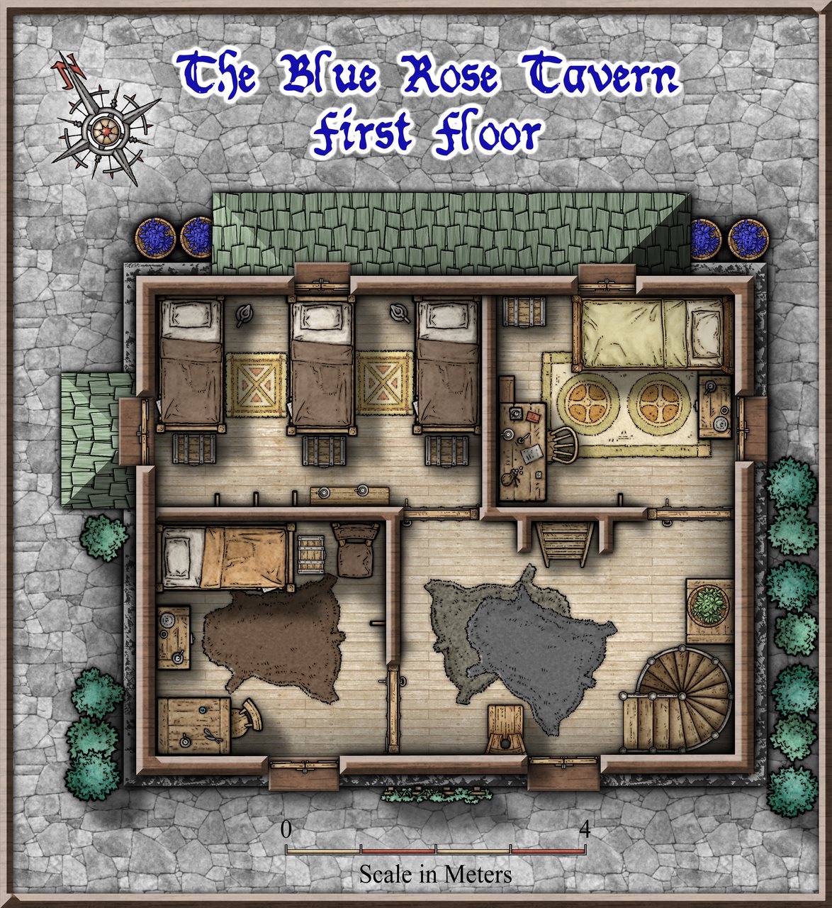 Nibirum Map: blue rose tavern first floor by AleD
