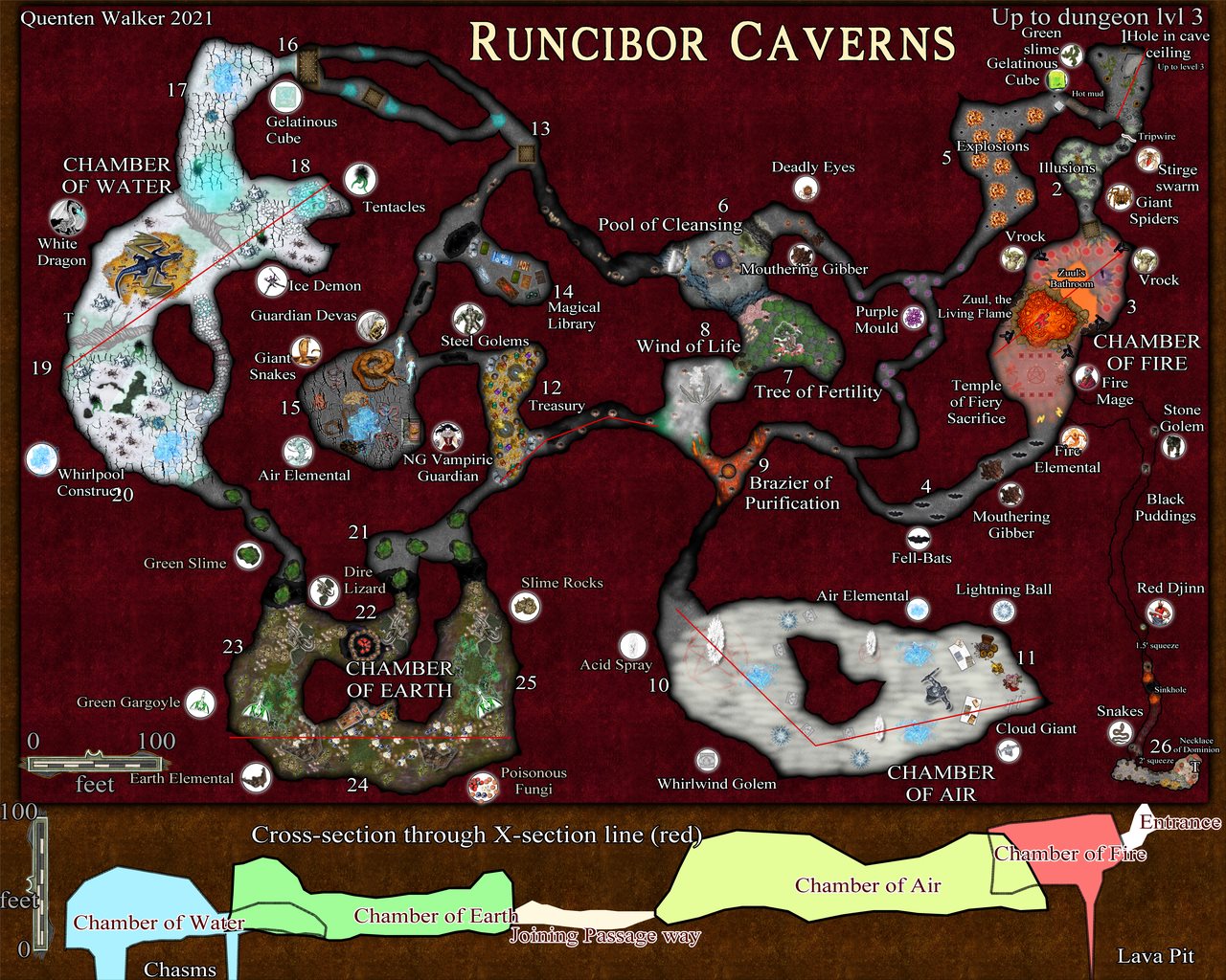 Nibirum Map: runcibor caverns by Quenten Walker