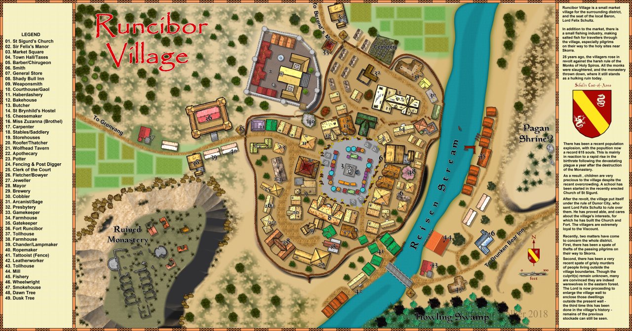 Nibirum Map: runcibor village by Quenten Walker