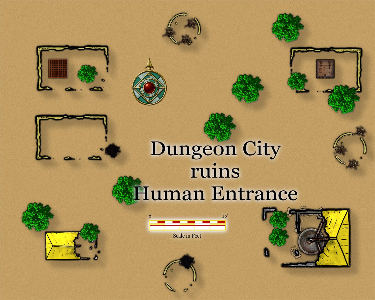 Nibirum Map: dungeon city human entrance by JimP