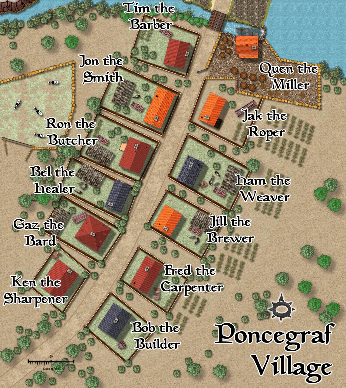 Nibirum Map: poncegraf village by Quenten Walker