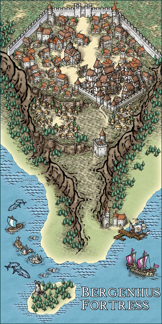 Nibirum Map: bergenhus fortress by Ricko Hasche