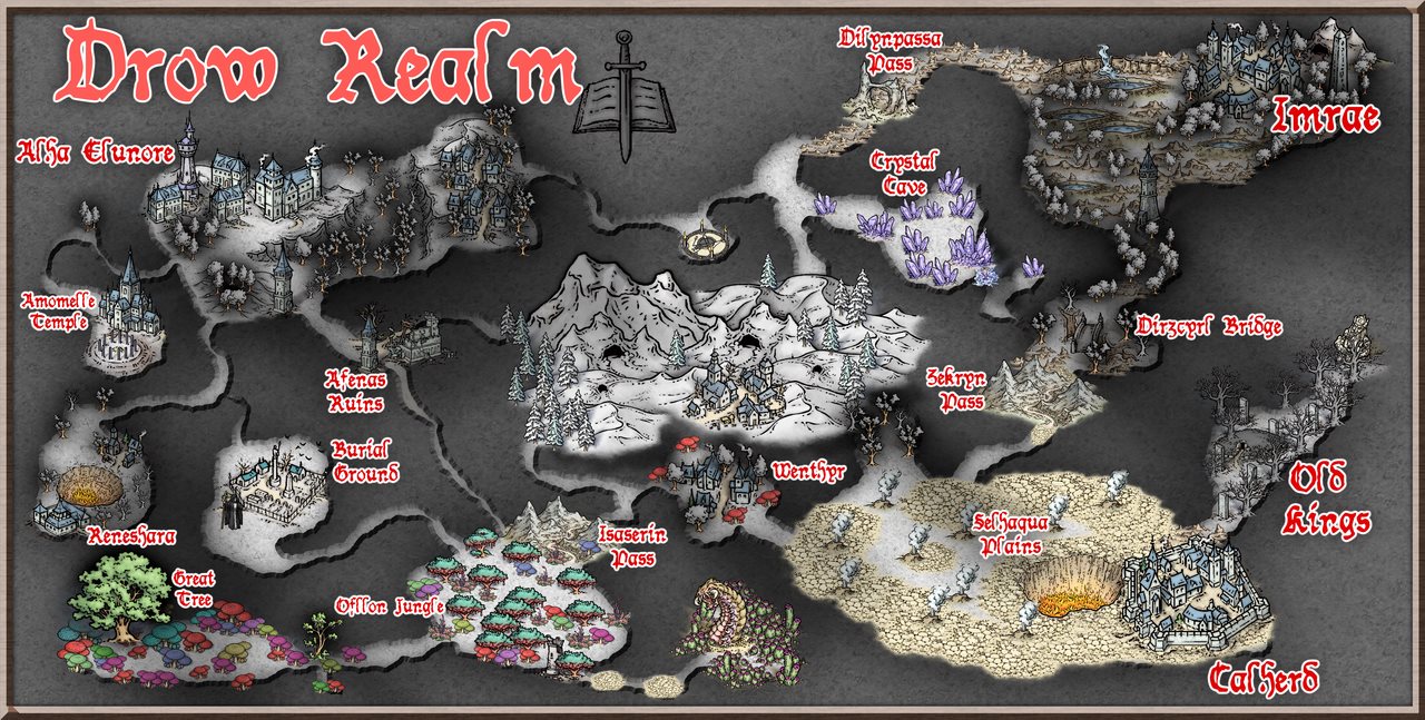 Nibirum Map: drow realm by Ricko Hasche