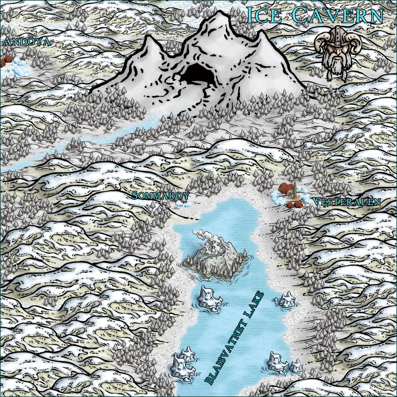 Nibirum Map: ice cave environs by Joe Barrett (Jeznar)